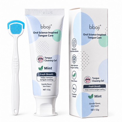 Tongue Cleaning Gel with Scraper for Fresh Breath – bboji Oral Care