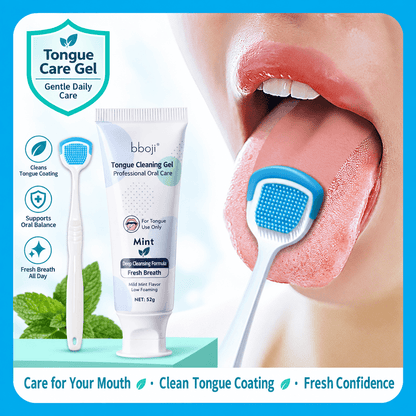 Tongue Cleaning Gel with Scraper for Fresh Breath – bboji Oral Care