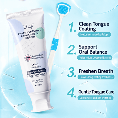 Tongue Cleaning Gel with Scraper for Fresh Breath – bboji Oral Care