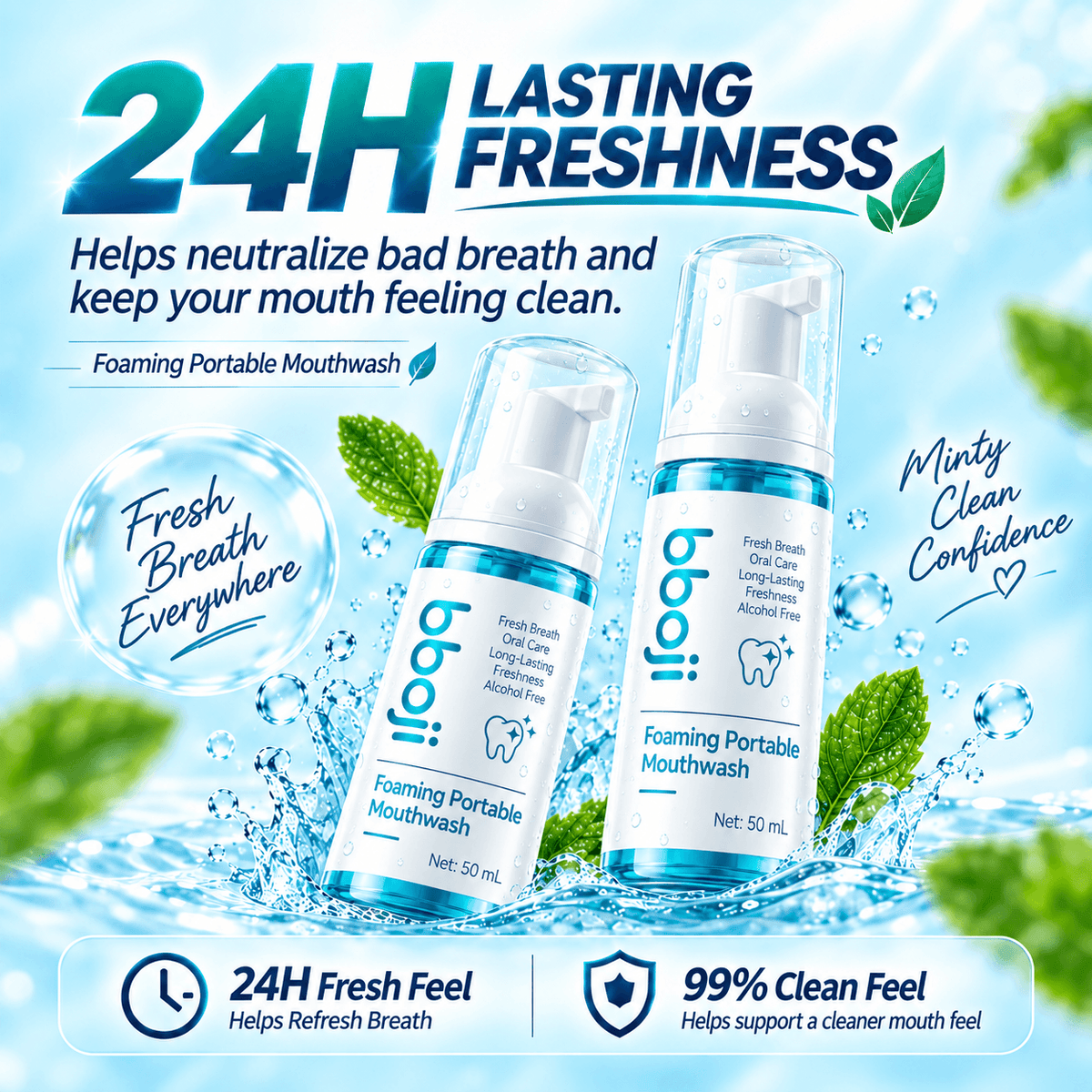 bboji FreshFoam Mouthwash – Quick Fresh Breath On the Go