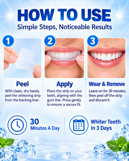 bboji 5D White Teeth Whitening Strips – Enamel-Friendly 3-Day Bright Smile Kit