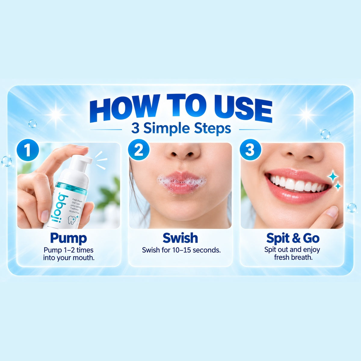 bboji FreshFoam Mouthwash – Quick Fresh Breath On the Go